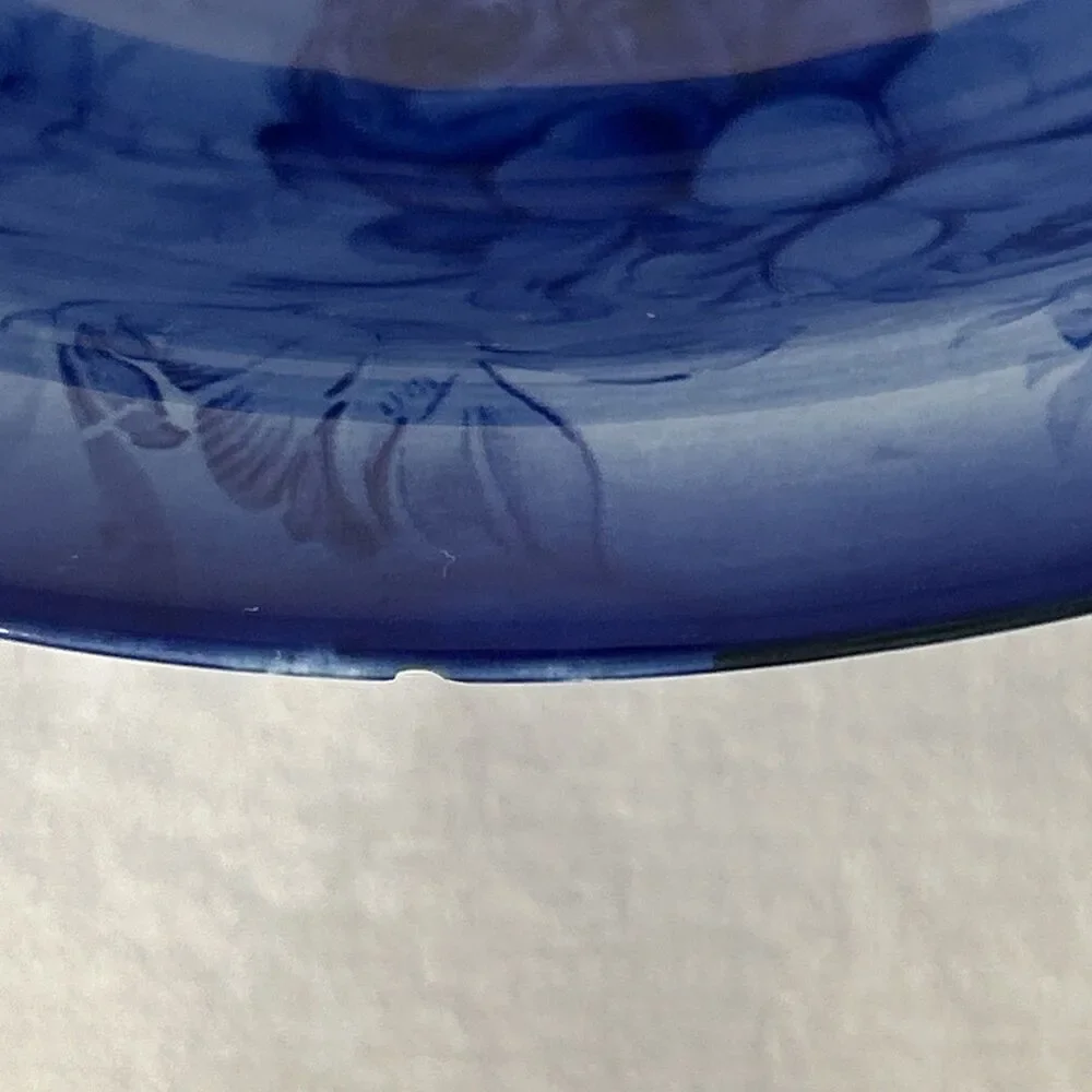 Vintage Staffordshire of England Flow blue Floral Pitcher and Bowl Set
